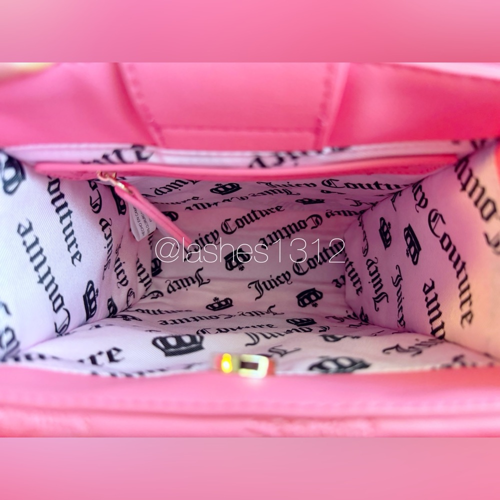 JUICY COUTURE Purse Taking the Lead Mini Crossbody Tote Bag  w/ Pouch - Pink - Picture 6 of 9